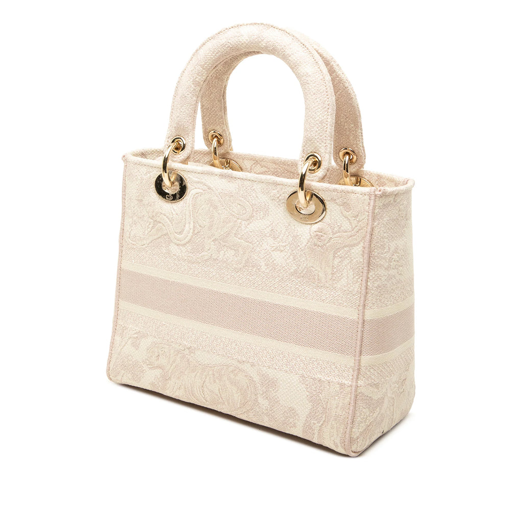 Christian Dior Lady D-Lite Jacquard Écru - Vista laterale
