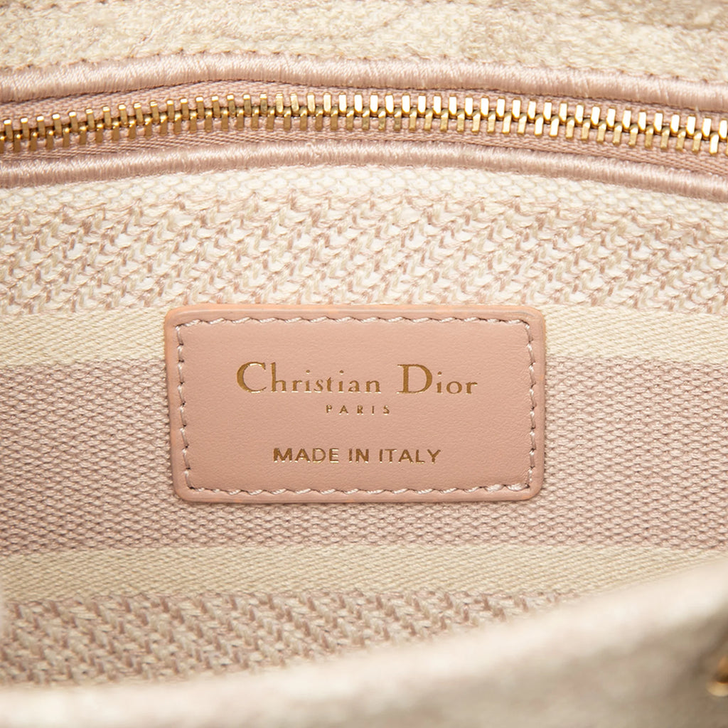 Christian Dior Lady D-Lite Jacquard Écru - Etichetta autenticità