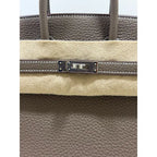 Hermès Birkin 25 Etoupe – dettaglio chiusura palladio