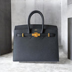 Hermès Birkin 35 Epsom Noir – vista frontale 2