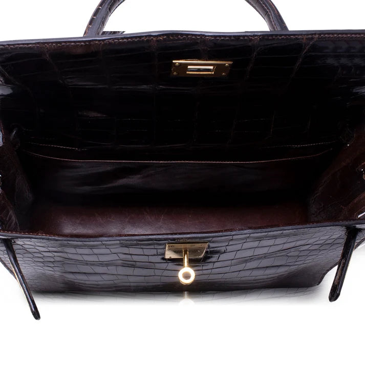 Hermès Kelly 28 Sellier Crocodile – interno