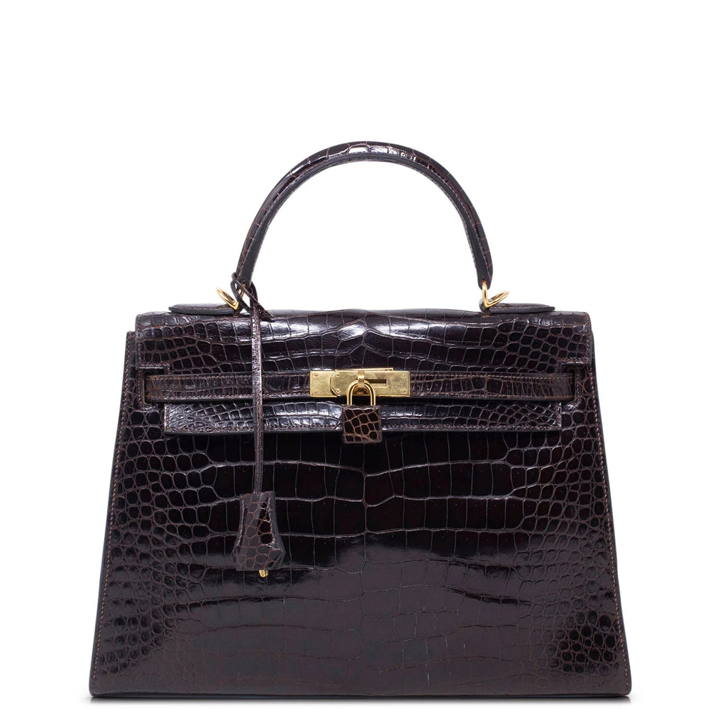 Hermès Kelly 28 Sellier Crocodile – vista frontale