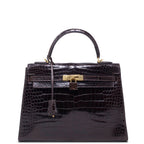 Hermès Kelly 28 Sellier Crocodile – vista frontale