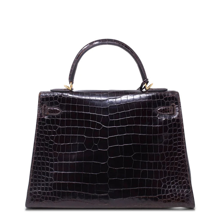 Hermès Kelly 28 Sellier Crocodile – vista posteriore