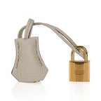 Hermès Birkin 30 Béton – clochette e lucchetto